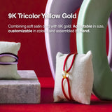 9K Tricolor Armband in Geelgoud